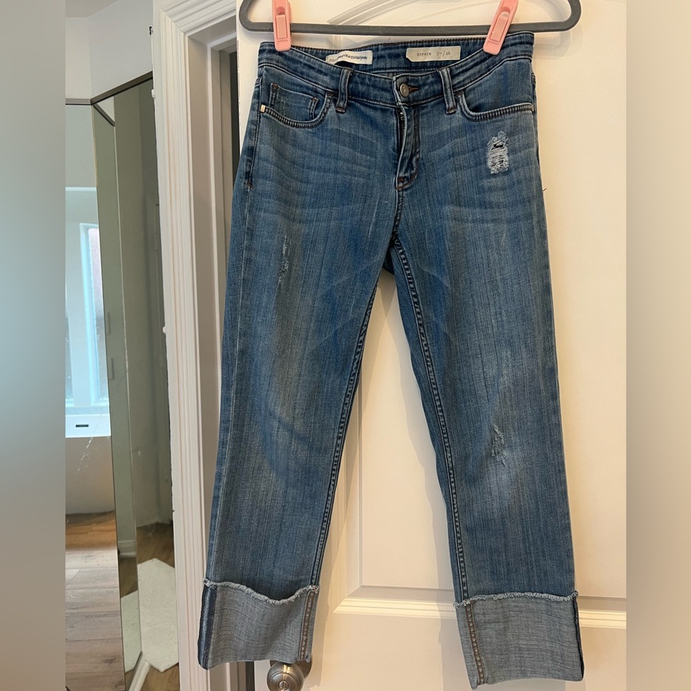 Pilcro Hyphen Cuffed Crop Ankle Jeans sz 26 Anthropologie Anthro